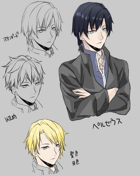 メドゥーサとカエルのぬいぐるみ・イラスト制作過程2